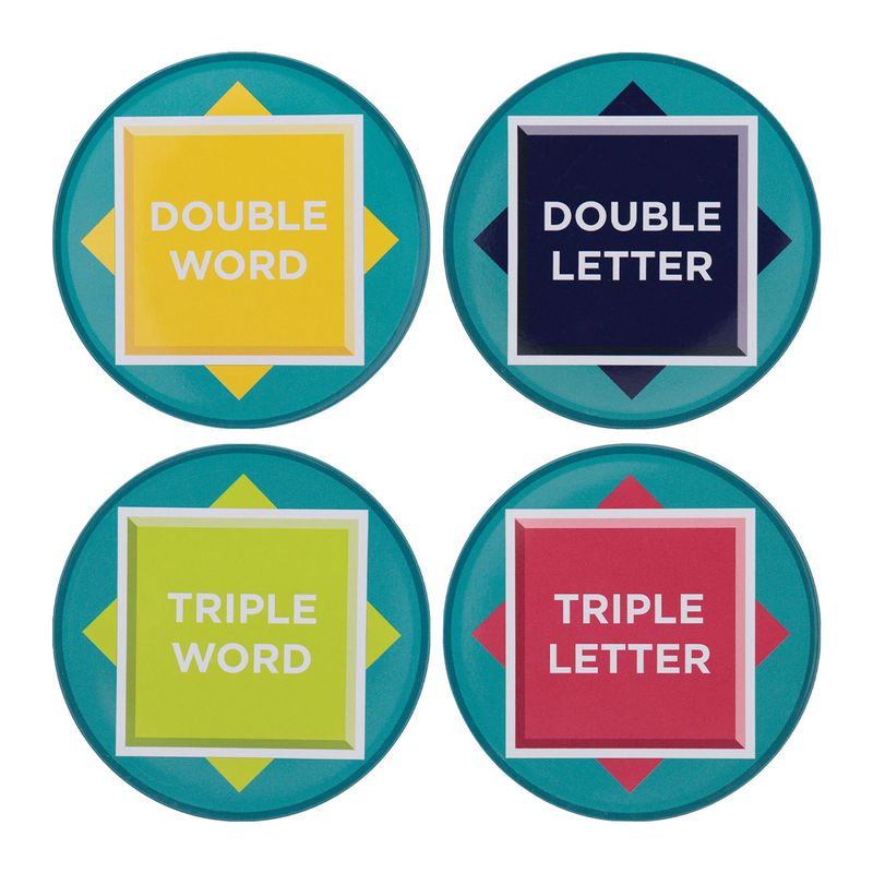 SCRABBLE - 4 Embossed Metal Coasters