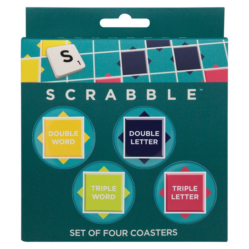 SCRABBLE - 4 Embossed Metal Coasters