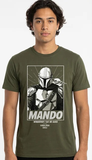 MANDALORIAN & GROGU - Wherever i go he goes - T-Shirt (XL)