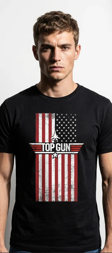 TOP GUN - Flag - T-Shirt Men (XXL)