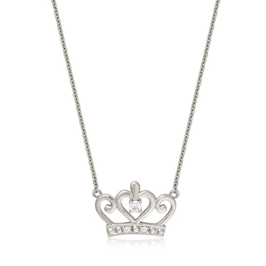 DISNEY METAL PRECIOUS - Princess Crown Necklace 'Sterling Silver'