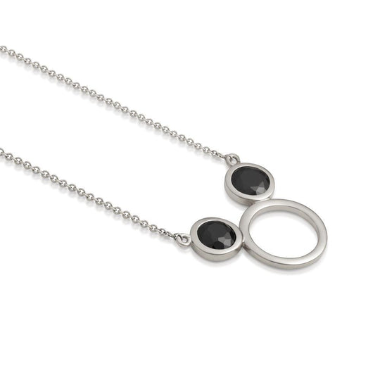 DISNEY METAL PRECIOUS - Black CZ Mickey Necklace 'Sterling Silver'