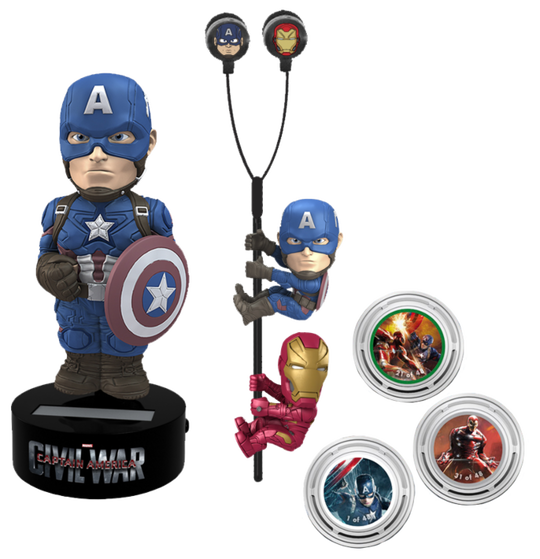 MARVEL - GIFT Set Body Knocker Scalers Hubsnaps - Captain America