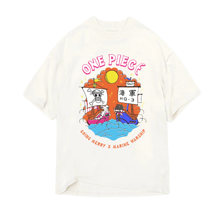 ONE PIECE - Going Merry X Marine Warship - T-Shirt Men (XXL)