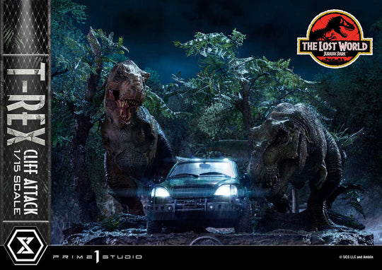 JURASSIC PARK THE LOST WORLD - T-Rex Cliff Attack -Statue 1/15 53cm