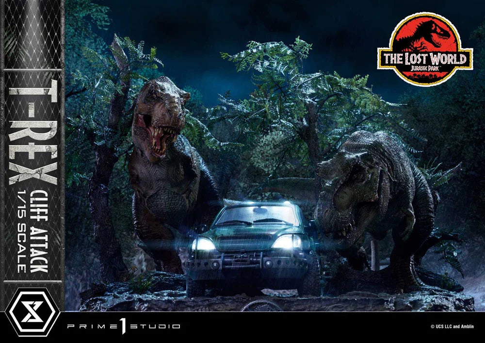 JURASSIC PARK THE LOST WORLD - T-Rex Cliff Attack -Statue 1/15 53cm