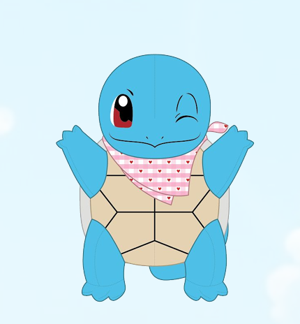 POKEMON - Squirtle with Heart Bandana - Plush 20cm