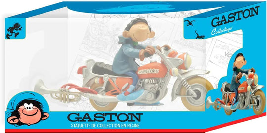 GASTON LAGAFFE - Figurine Resine - And his Sapetoku Bike - 16cm
