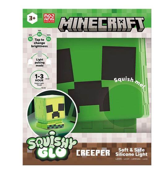 MINECRAFT - Creeper - 'SquishyGlo' Silicone Light Rechargeable 15cm