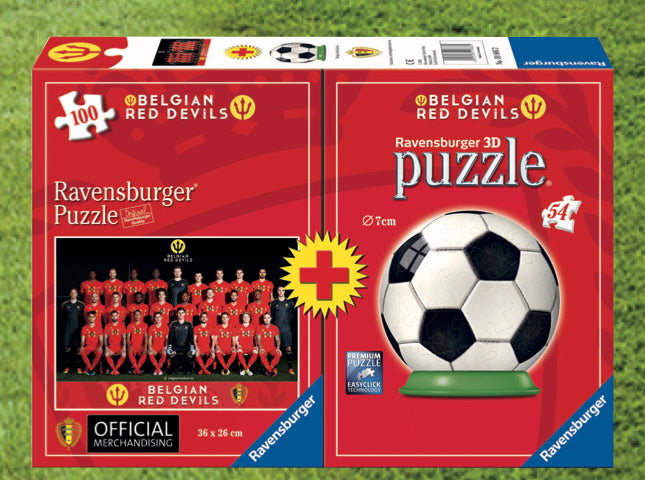 BELGIAN RED DEVILS 2018 - Bi-Pack Puzzle 100p + Puzzle 3D