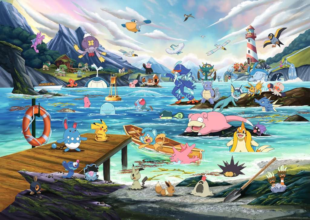 POKEMON - Vaporeon & Temperate Marine - Puzzle 1000P
