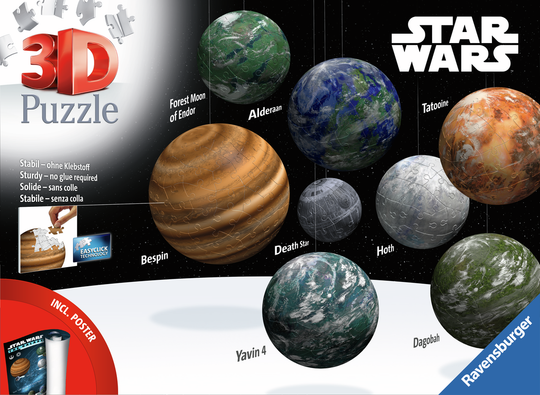 STAR WARS - Planets of the Galaxy - Puzzle 3D 1x108, 4x72, 2x54, 1x27p