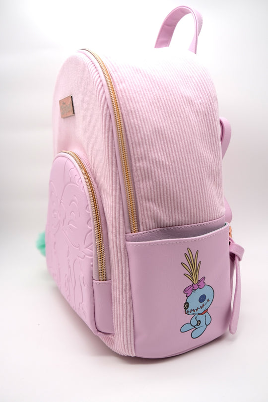 STITCH & ANGEL - Fashion Duo Pink Corduroy BackPack - '32x25x14cm'