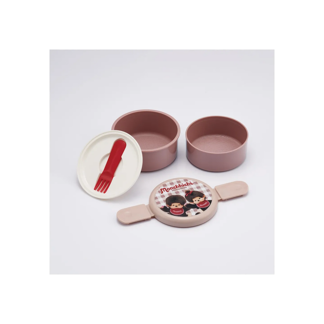 MONCHHICHI - Two Layers Round Shape Lunch Box 230ml + 270ml