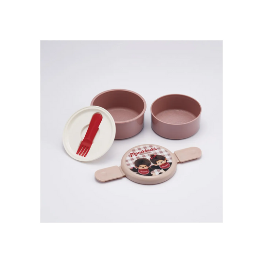 MONCHHICHI - Two Layers Round Shape Lunch Box 230ml + 270ml