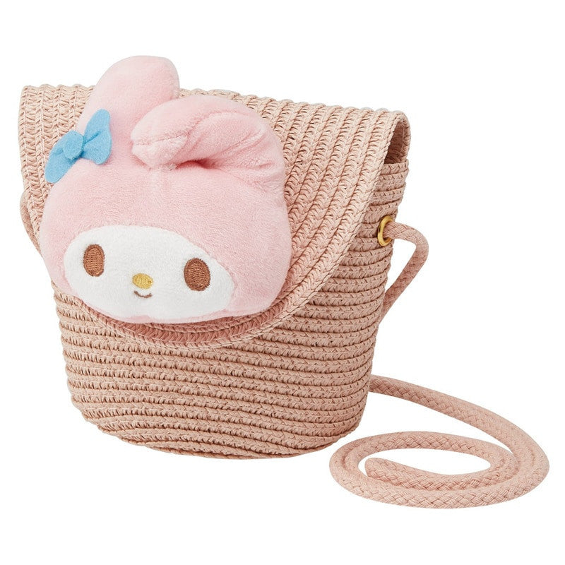 HELLO KITTY - My Melody - Straw crossbody bag 13.8x14cm