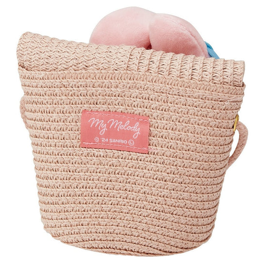 HELLO KITTY - My Melody - Straw crossbody bag 13.8x14cm