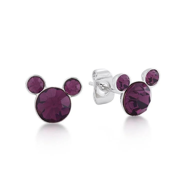 DISNEY MICKEY MOUSE - Birthstone Stud - February