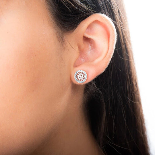 FROZEN 2 - Snowflake Birhstone Stud Earrings Jan 'SS Rhodium Plated'