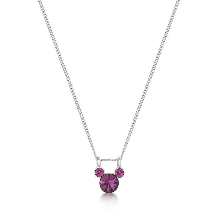 DISNEY MICKEY MOUSE - Birthstone Necklace - February
