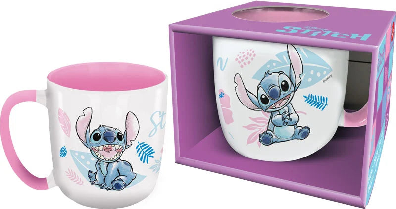 STITCH - Watercolor Pink - Mug Elite Colored Inner - 13Oz