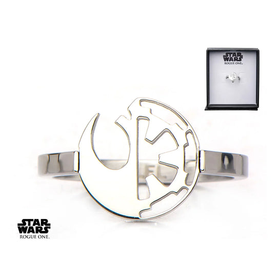 STAR WARS - Women's Stainless Steel Rebel Empire Cut Ring - Size 6