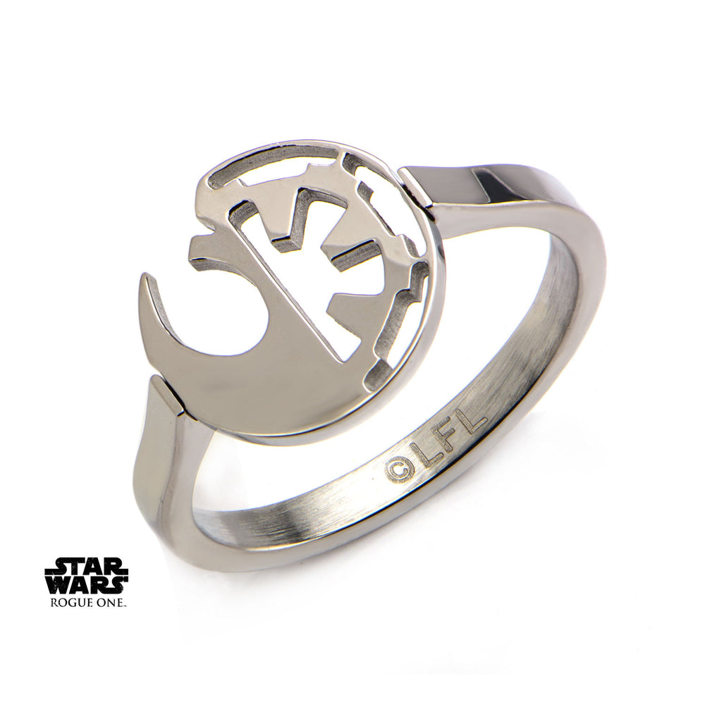 STAR WARS - Women's Stainless Steel Rebel Empire Cut Ring - Size 6