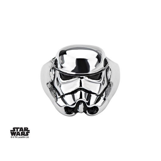 STAR WARS - Men's Stainless Steel 3D Stormtrooper Ring - Size 10