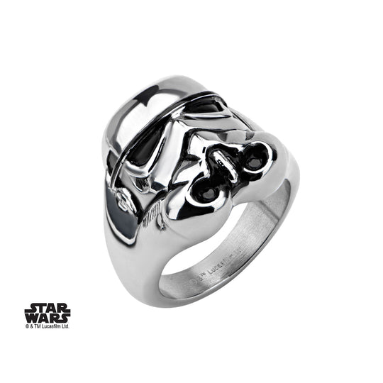 STAR WARS - Men's Stainless Steel 3D Stormtrooper Ring - Size 12