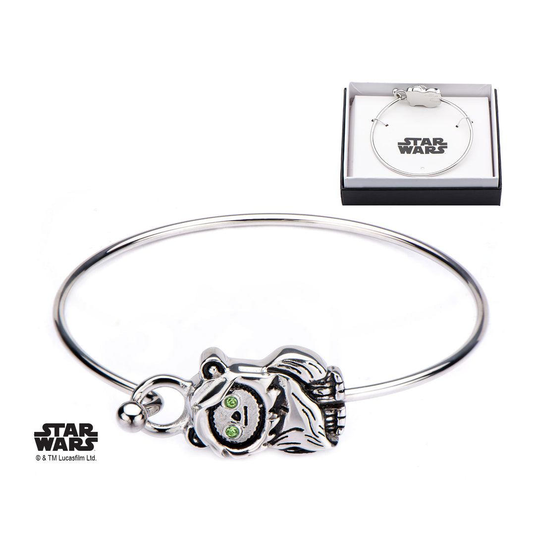 STAR WARS - Women's Stainless Steel 3D Ewok Bangle Bracelet