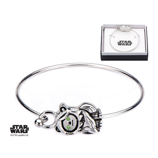 STAR WARS - Women's Stainless Steel 3D Ewok Bangle Bracelet
