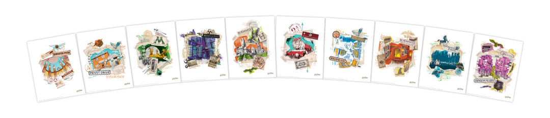 HARRY POTTER - Set of 10 lithographs '36x28'
