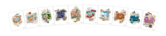 HARRY POTTER - Set of 10 lithographs '36x28'