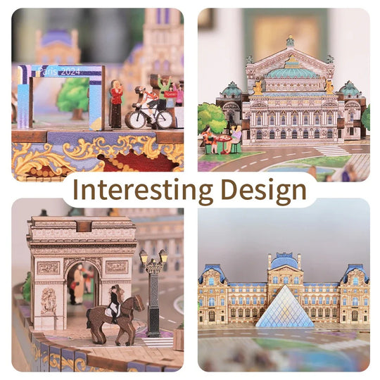 ROMANTIC PARIS - DIY Musical box - 156pcs