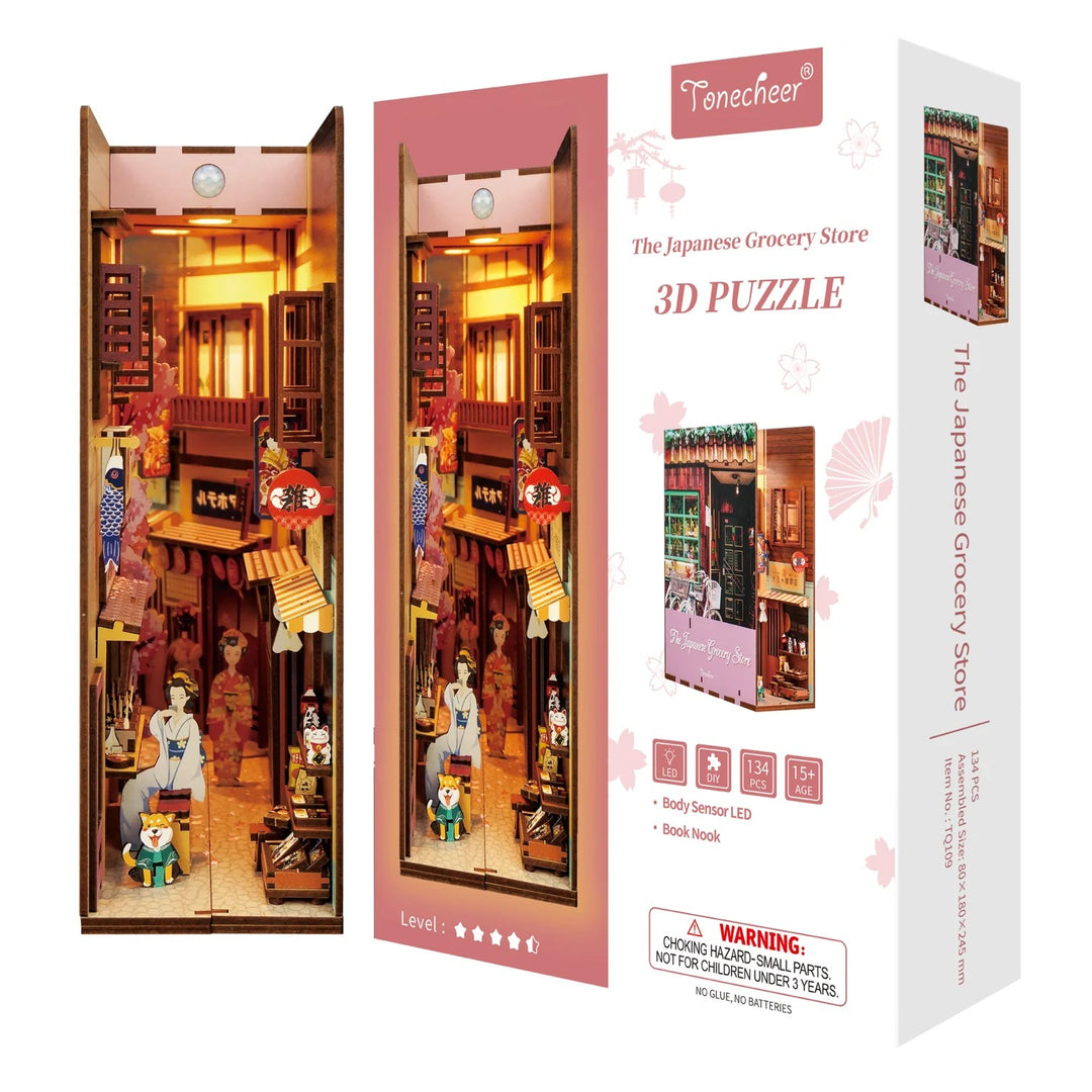 BOOK NOOK KIT - DIY- Japanese Grocery Store - 134pcs + LED Light
