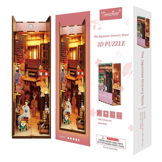 BOOK NOOK KIT - DIY- Japanese Grocery Store - 134pcs + LED Light