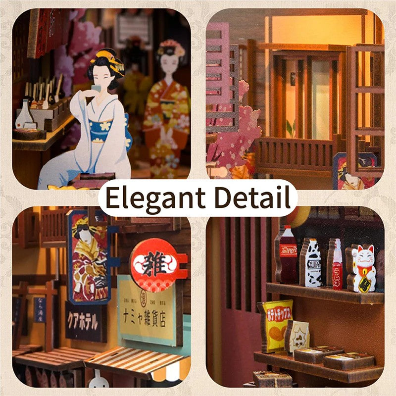 BOOK NOOK KIT - DIY- Japanese Grocery Store - 134pcs + LED Light