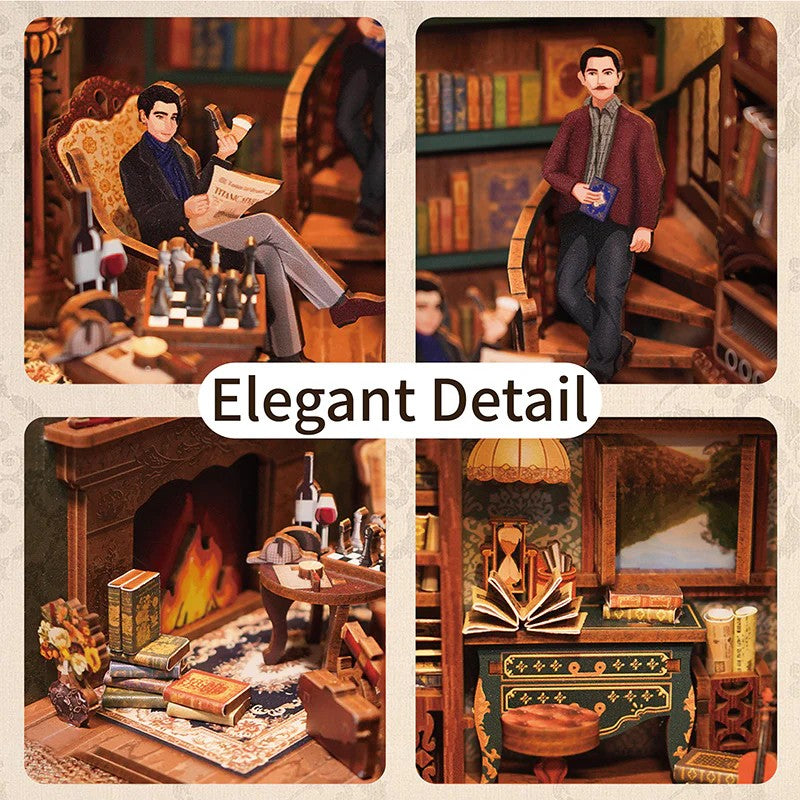 BOOK NOOK KIT - DIY- Violin Detective Agency - 286pcs + LED Light