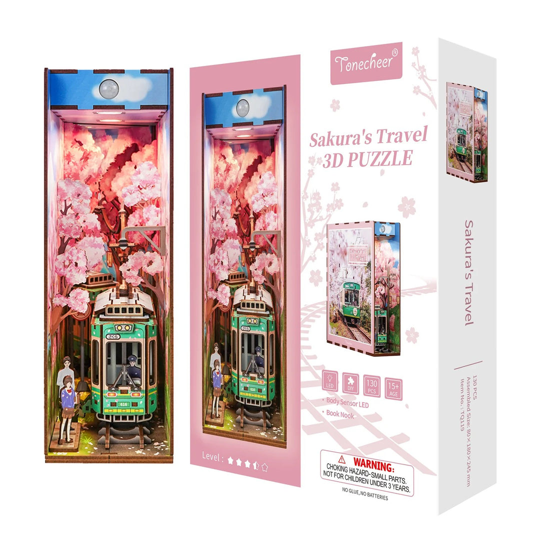 BOOK NOOK KIT - DIY- Sakura's Travel - 130pcs + LED Light