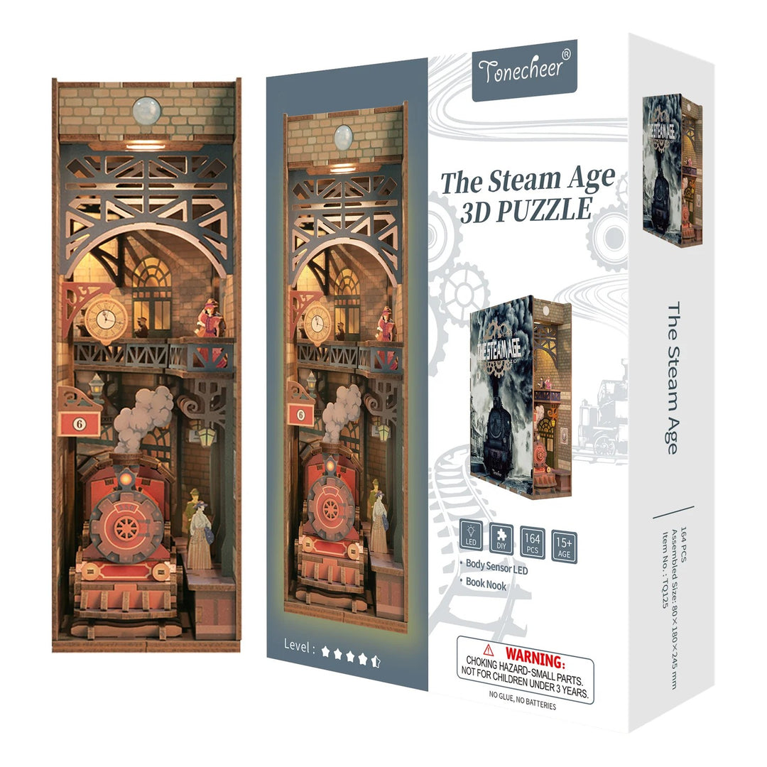 BOOK NOOK KIT - DIY- The steam age - 164pcs + LED Light