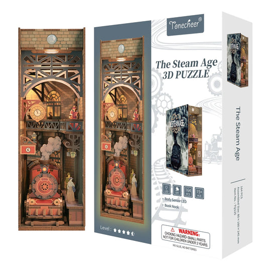 BOOK NOOK KIT - DIY- The steam age - 164pcs + LED Light