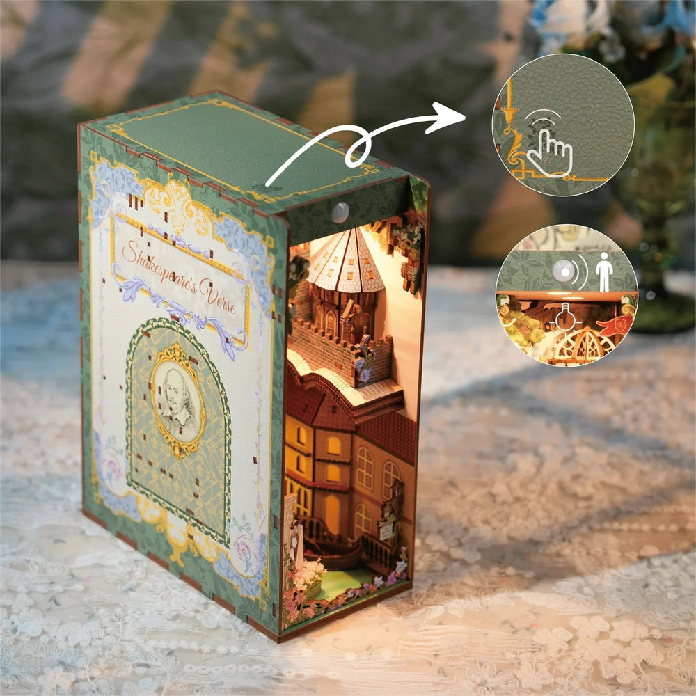 BOOK NOOK KIT - DIY- Shakespeare's Verse - 212pcs + LED Light