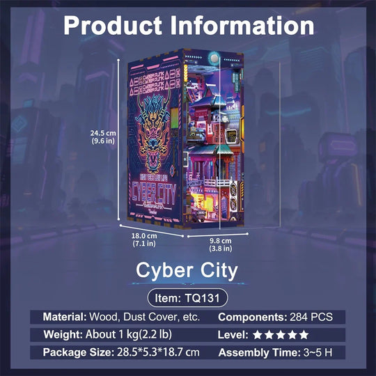 BOOK NOOK KIT - DIY- Cyber City - 284pcs + LED Light