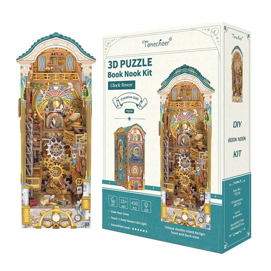 BOOK NOOK KIT - DIY- Clock Tower - 430pcs + LED Light