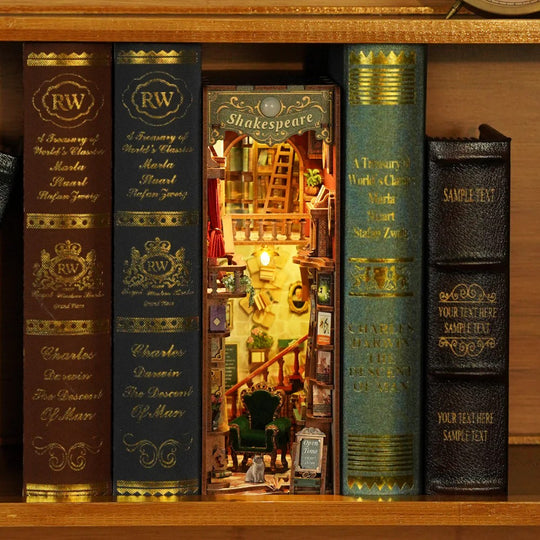 BOOK NOOK KIT - DIY- Left Bank Bookstore - 347pcs + LED Light