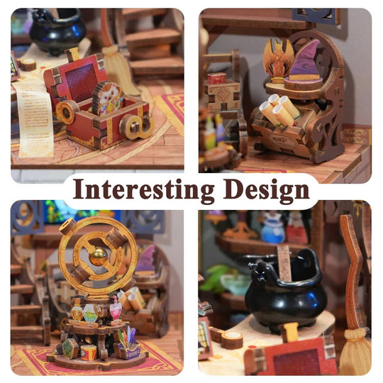 BOOK NOOK KIT - DIY- Magic Shop - 311pcs + LED Light