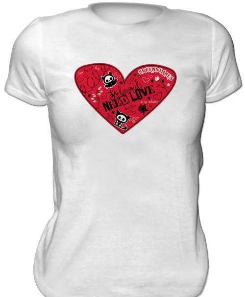 SKELANIMALS - T-Shirt VALENTIN Femme White Basic (XL)