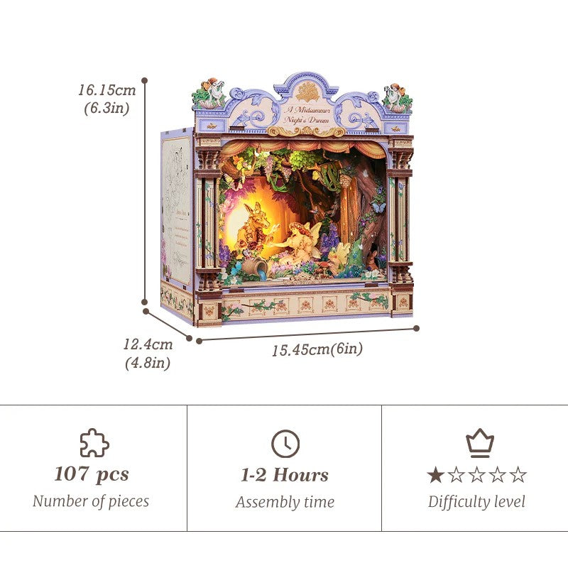BOOK NOOK KIT - DIY - A Midsummer Night's Dream - 107pc + LED Light