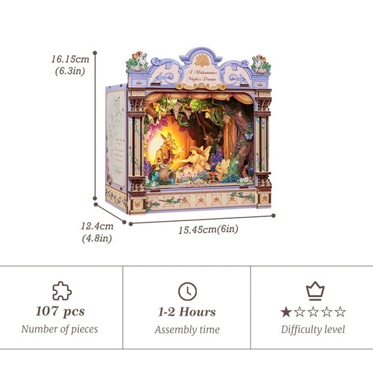 BOOK NOOK KIT - DIY - A Midsummer Night's Dream - 107pc + LED Light