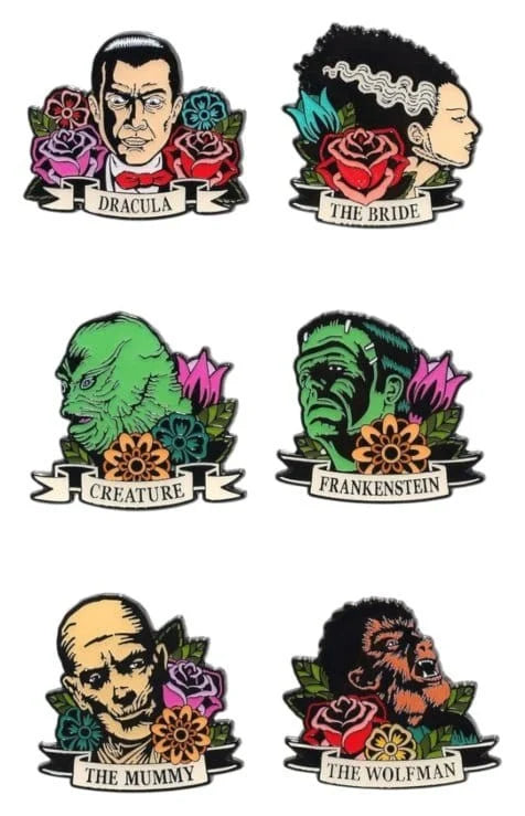 UNIVERSAL MONSTERS - Floral Tattoos - Funko Blind Box Enamel Pins